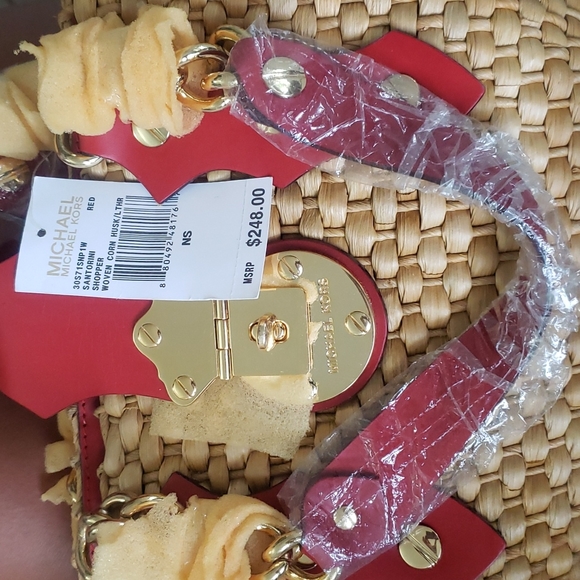 Michael Kors Santorini straw bag purse - Picture 4 of 5